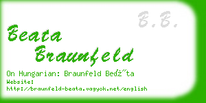 beata braunfeld business card